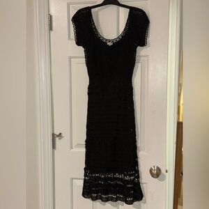 Vintage Cache beaded crochet dress